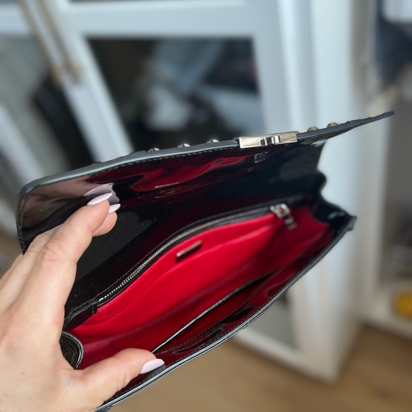 Prada clutch, patent leather w studs - Picture 3 of 5